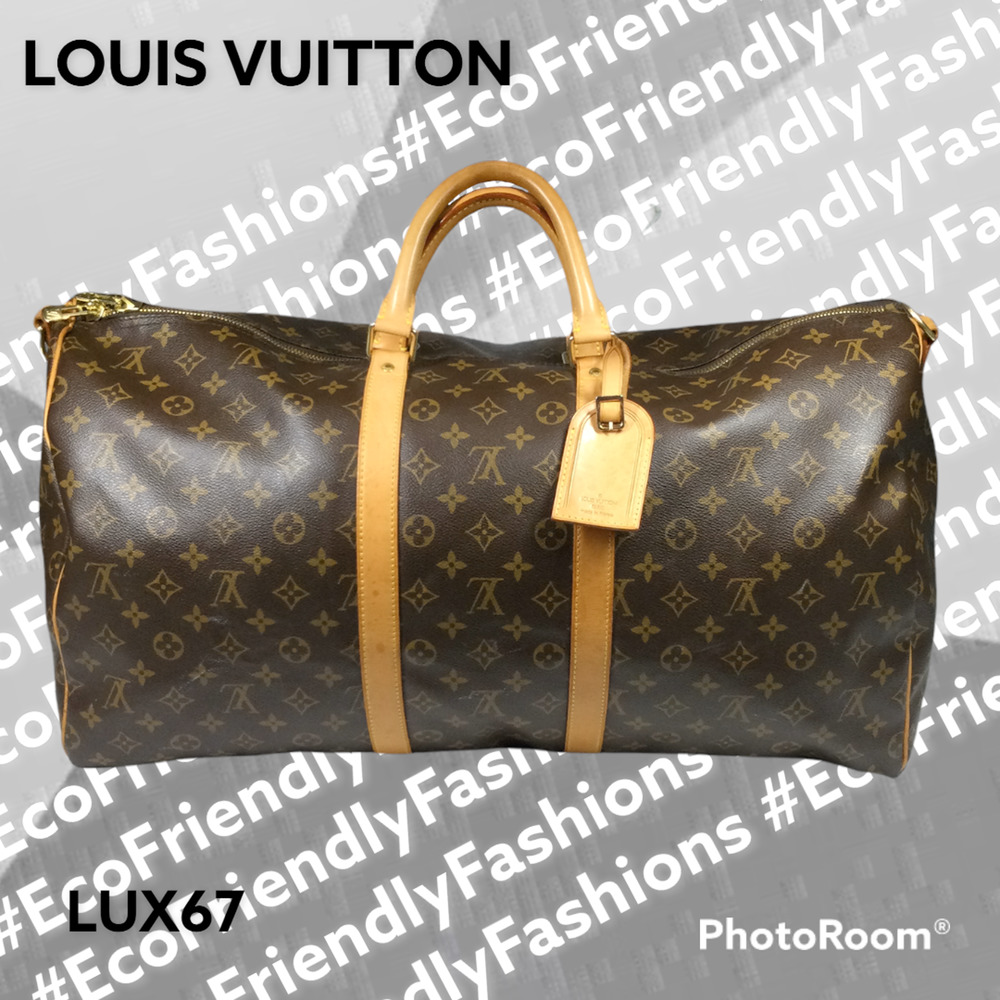 LOUIS VUITTON Monogram Keepall Bandouliere 55 Travel, Duffle.